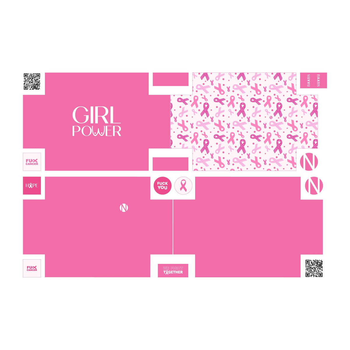 BoxyBag Paneel Pink Ribbon Girl Power