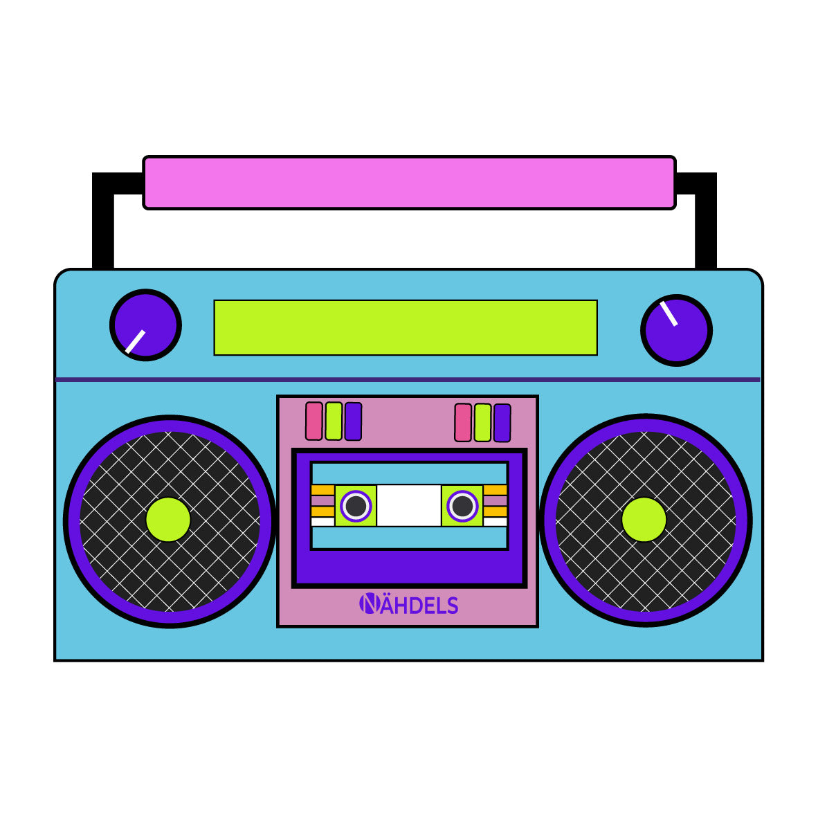 Bügelbild Retro Kassettenrecorder KLEIN