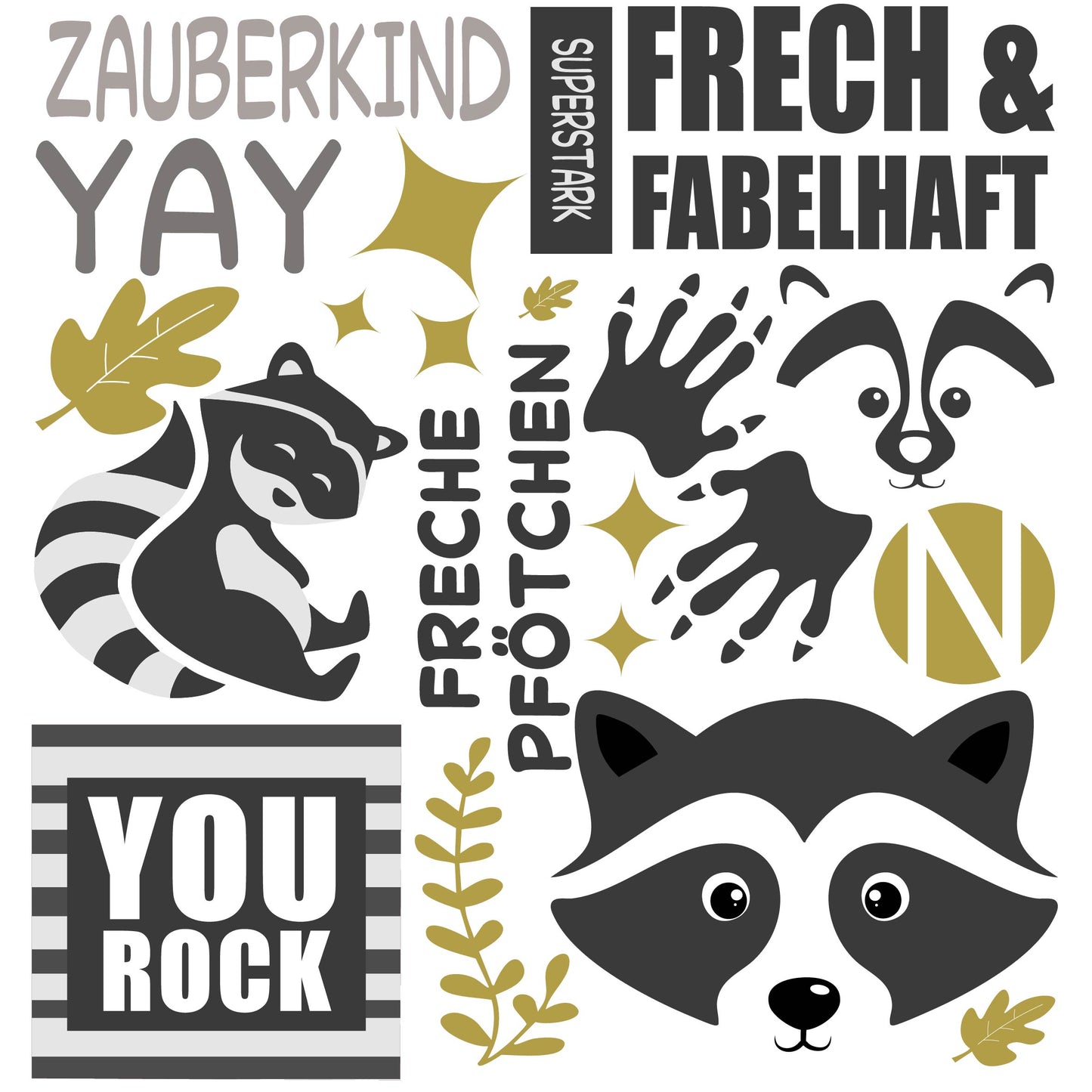 Bügelbilder Paneel Waschbär