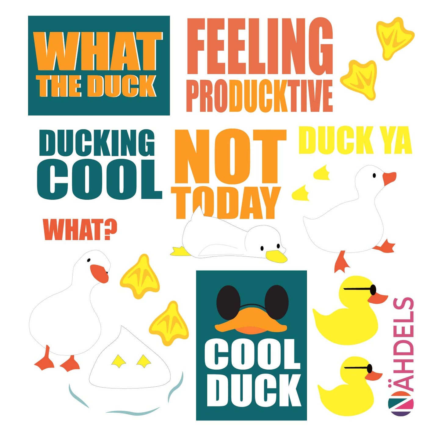 Bügelbild Paneel Duck