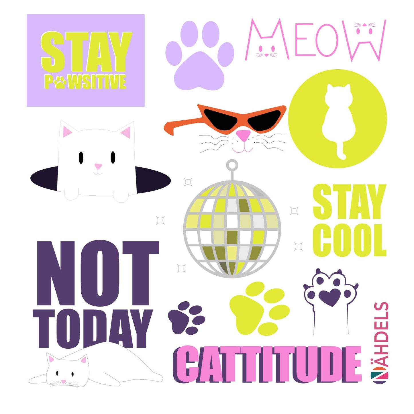 Bügelbild Paneel Cat