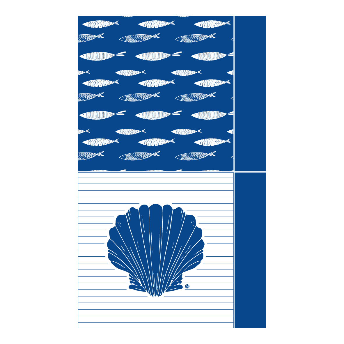 Kissen-Taschenpaneel Maritim Fische