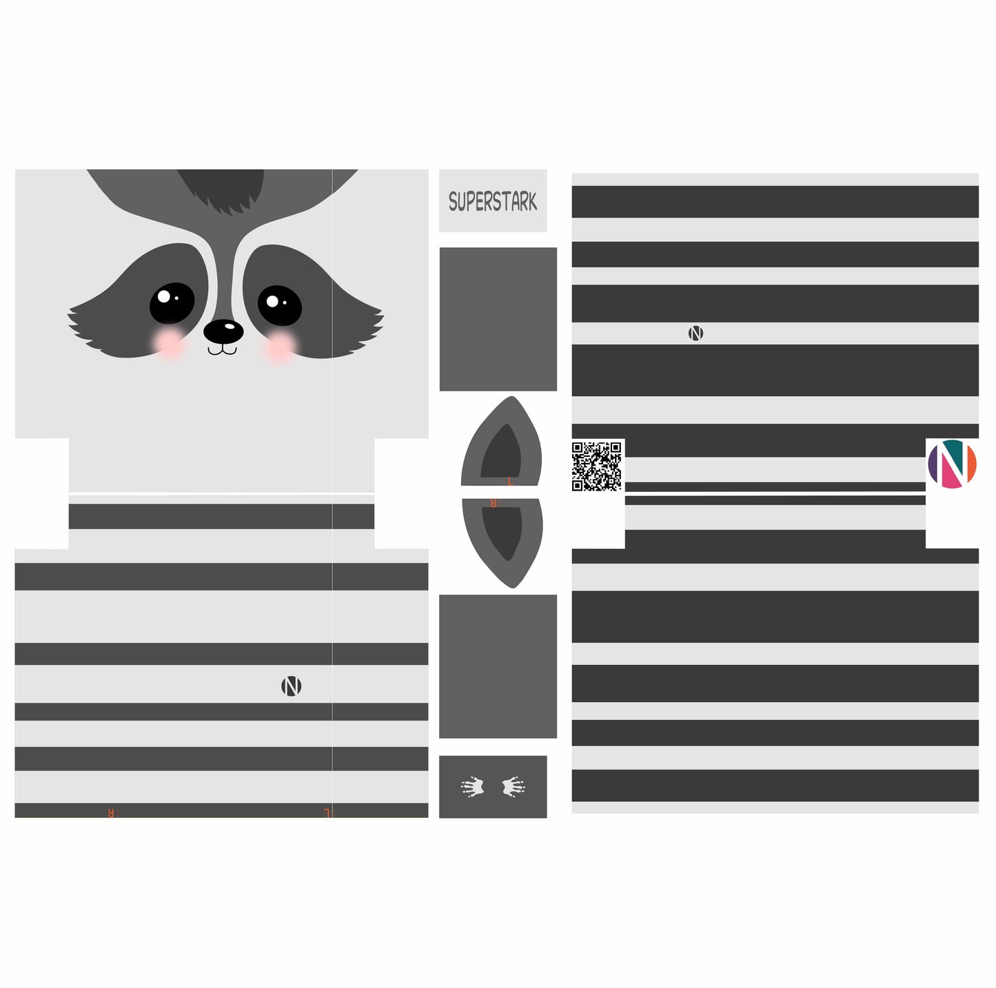 Kosmetiktaschen-Nähset Sweet Animals Waschbär