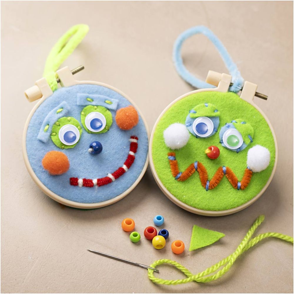Mini Kreativ Set Sticken für Kinder Smiley