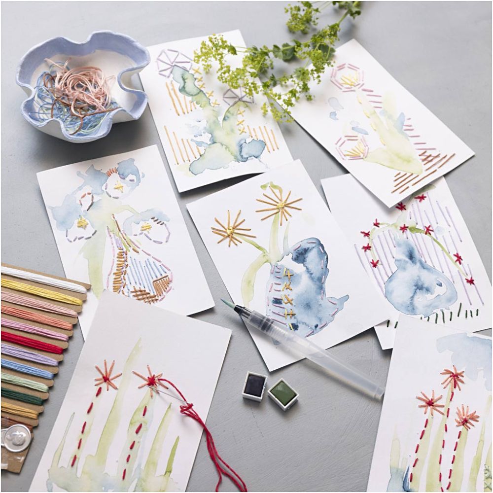 DIY Set Sticken & Malen "Karten"