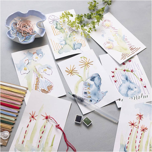 DIY Set Sticken & Malen "Karten"