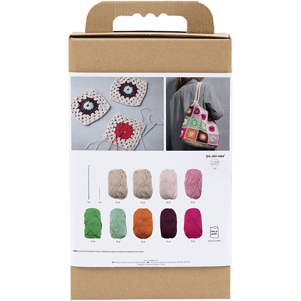 DIY Set Granny Square Retro-Tasche häkeln (5)
