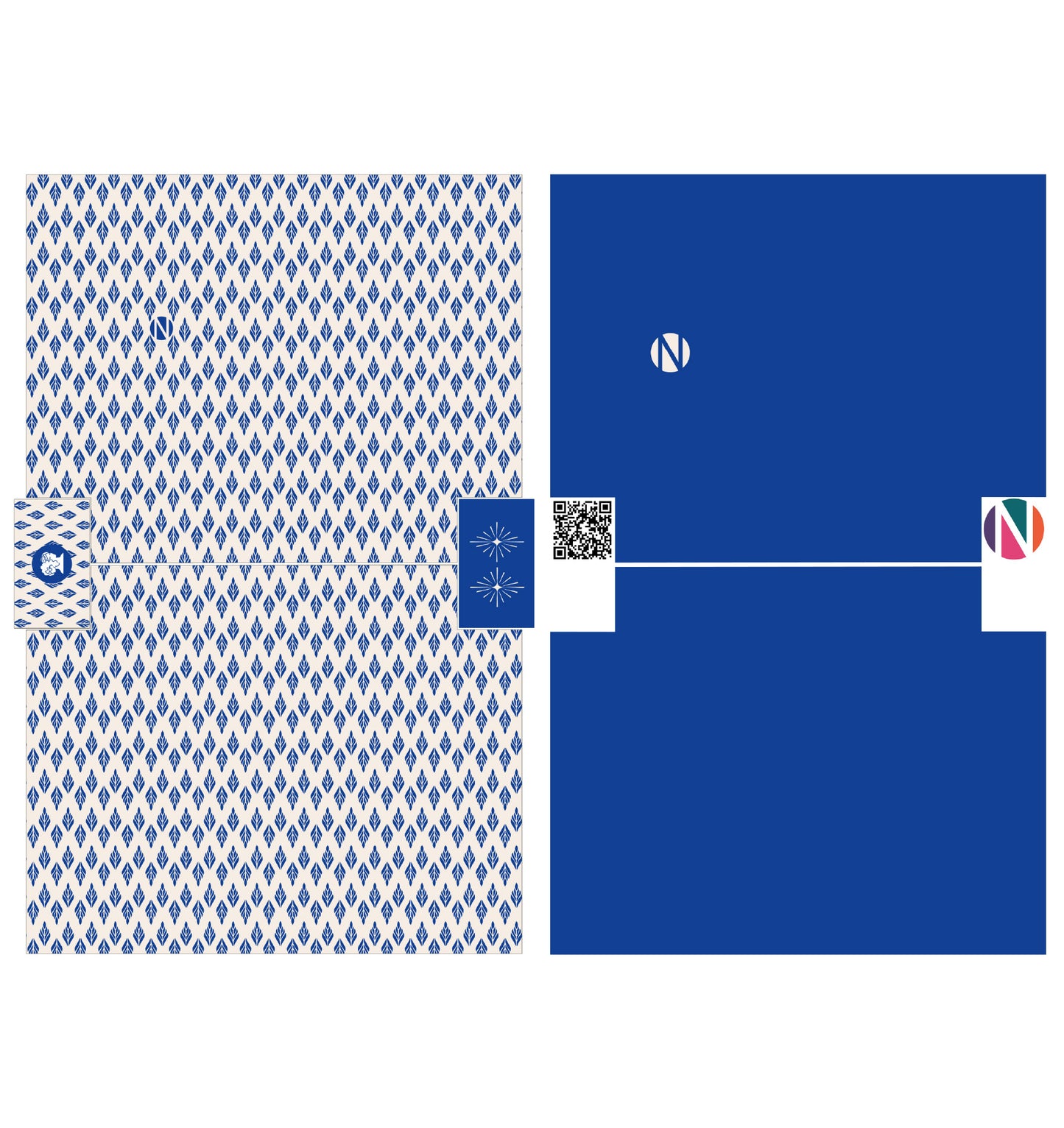 Kosmetiktaschen-Nähset Blue Blätter