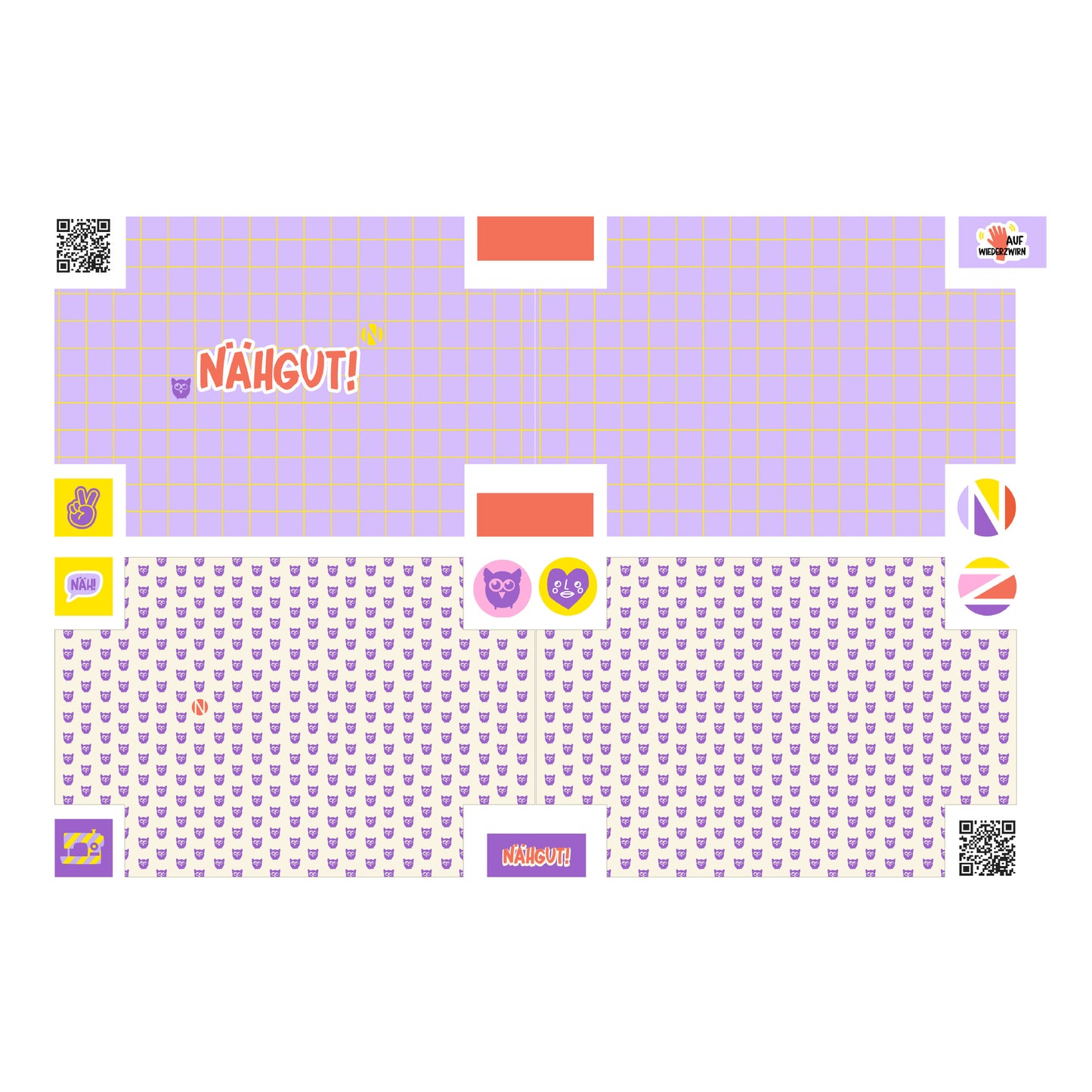 DIY Eule BoxyBag Paneel Grid