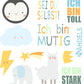 Bügelbild Paneel Kindergarten blau