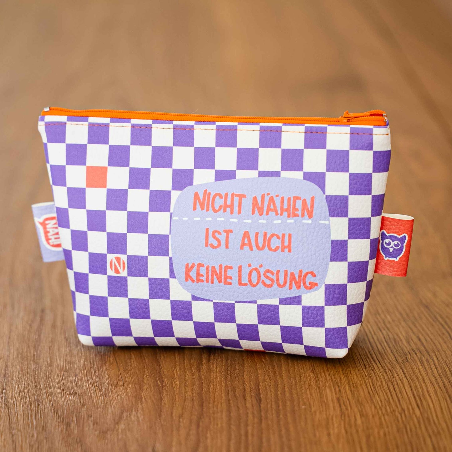 DIY Eule Kosmetiktaschen-Nähset Karo