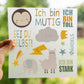 Bügelbild Paneel Kindergarten blau