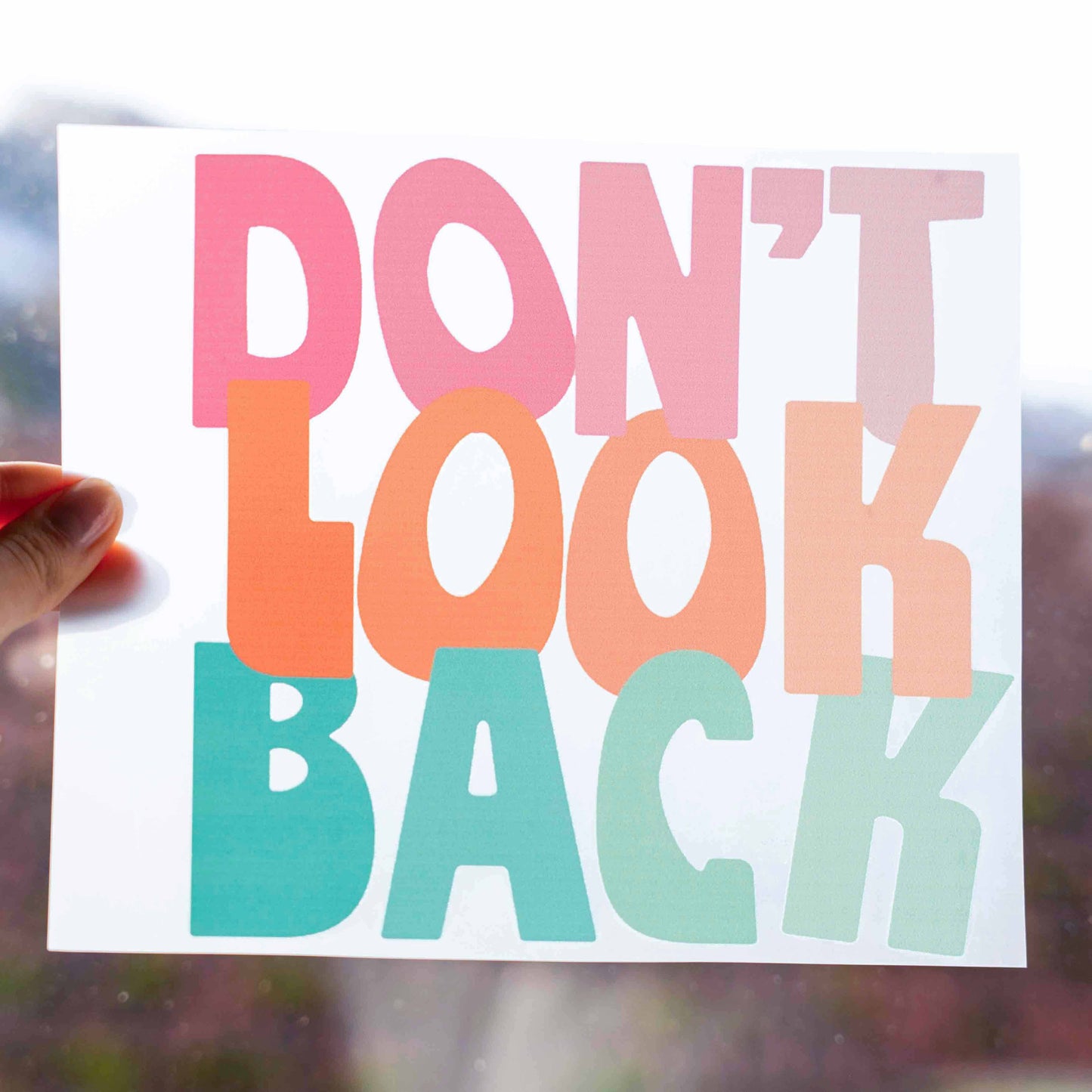 Bügelbild Words Dont Look Back