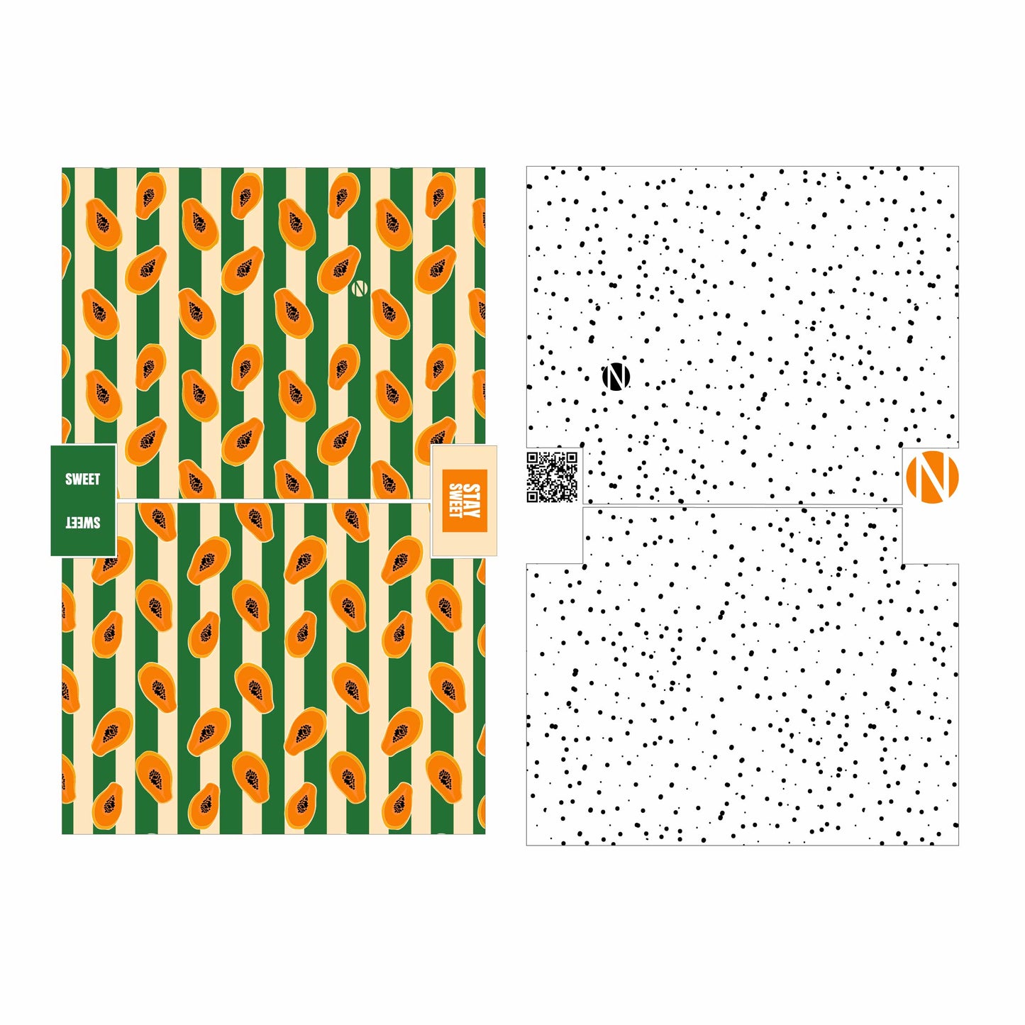 Kosmetiktaschen-Nähset Freche Früchte Papaya