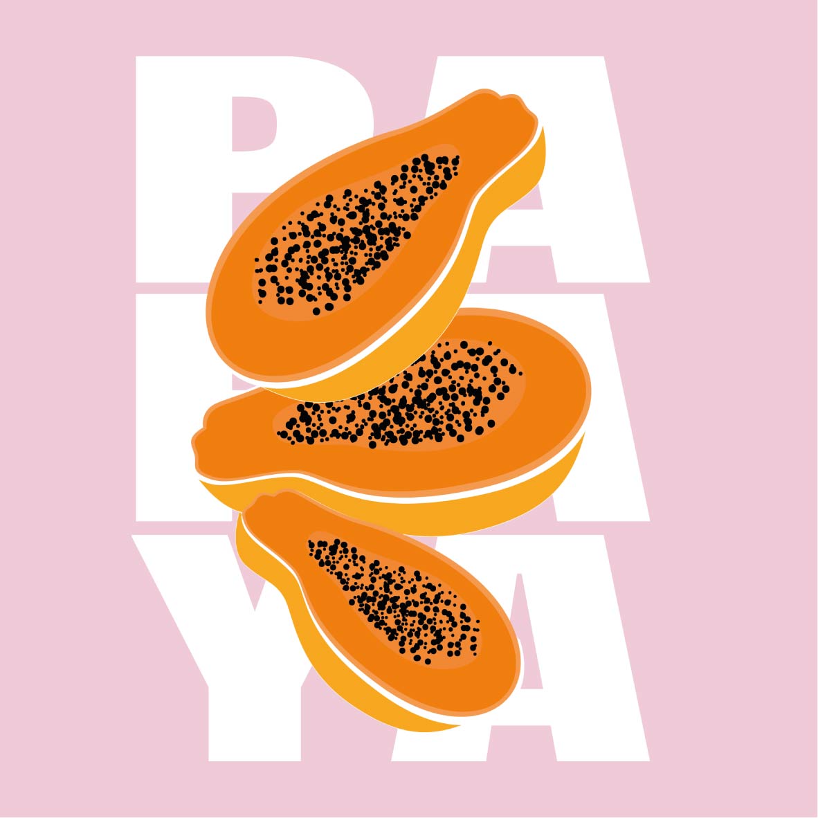 Bügelbild Freche Früchte Papaya