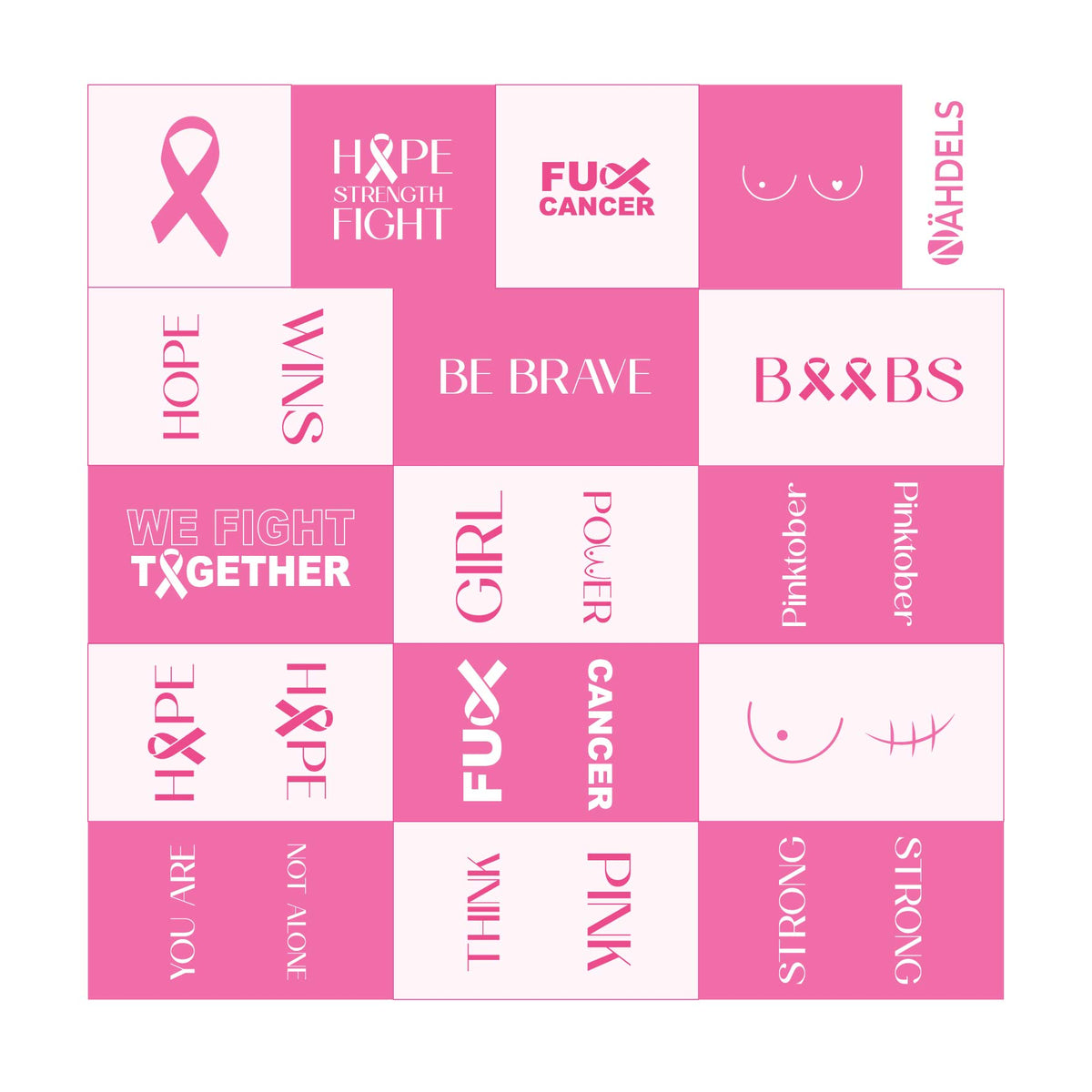 Patchpalette Pink Ribbon