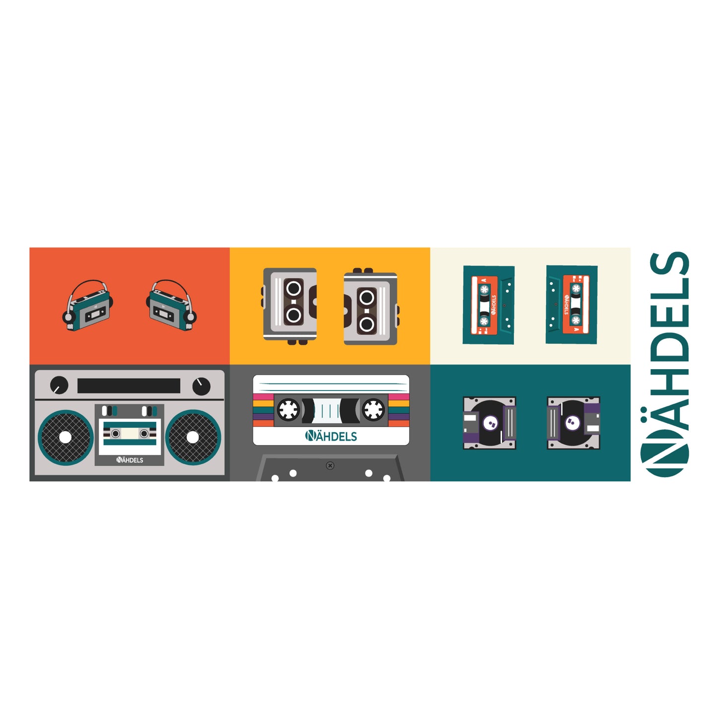 Mini-Patchpalette Kassette Vintage Grün