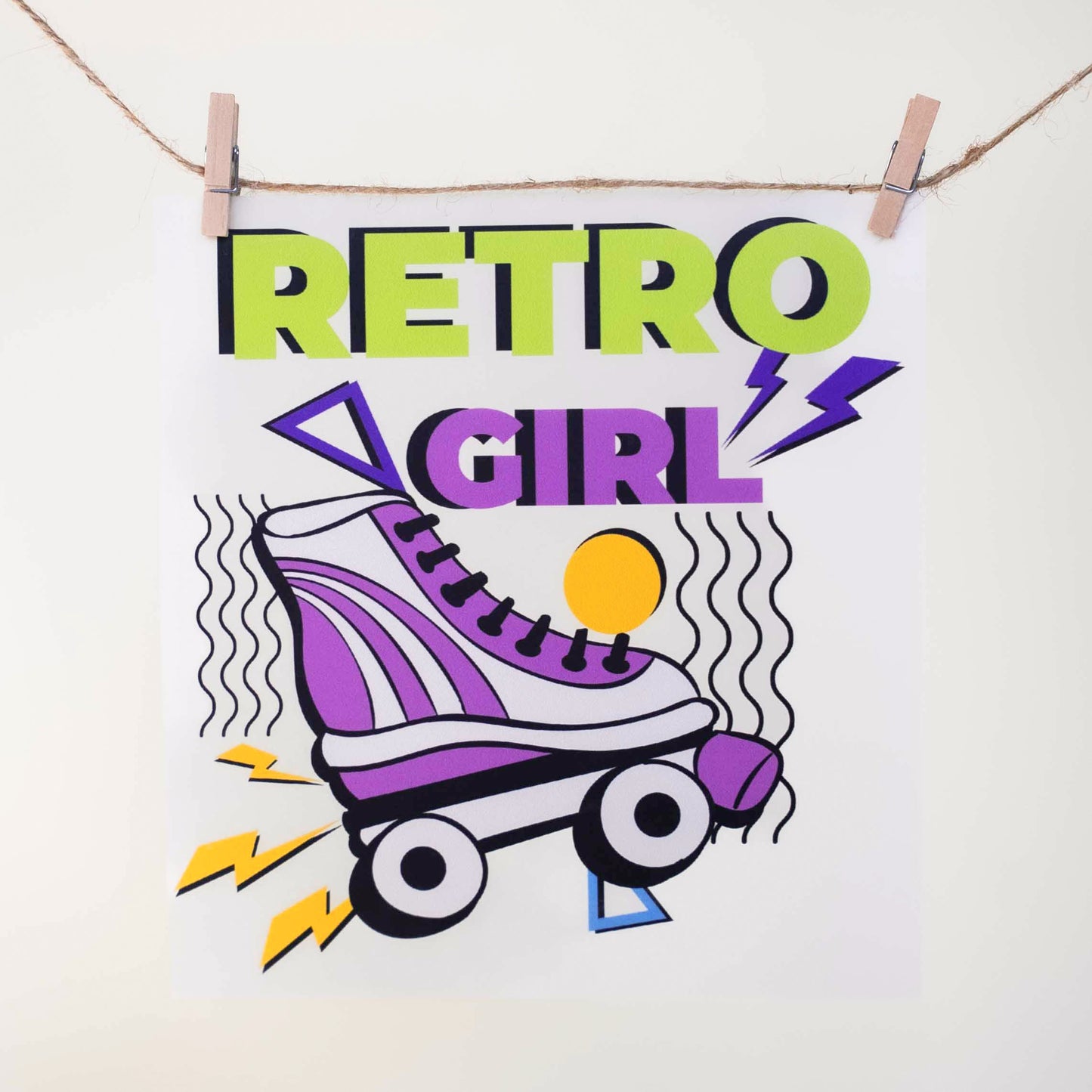 Bügelbild Retro Rollschuh