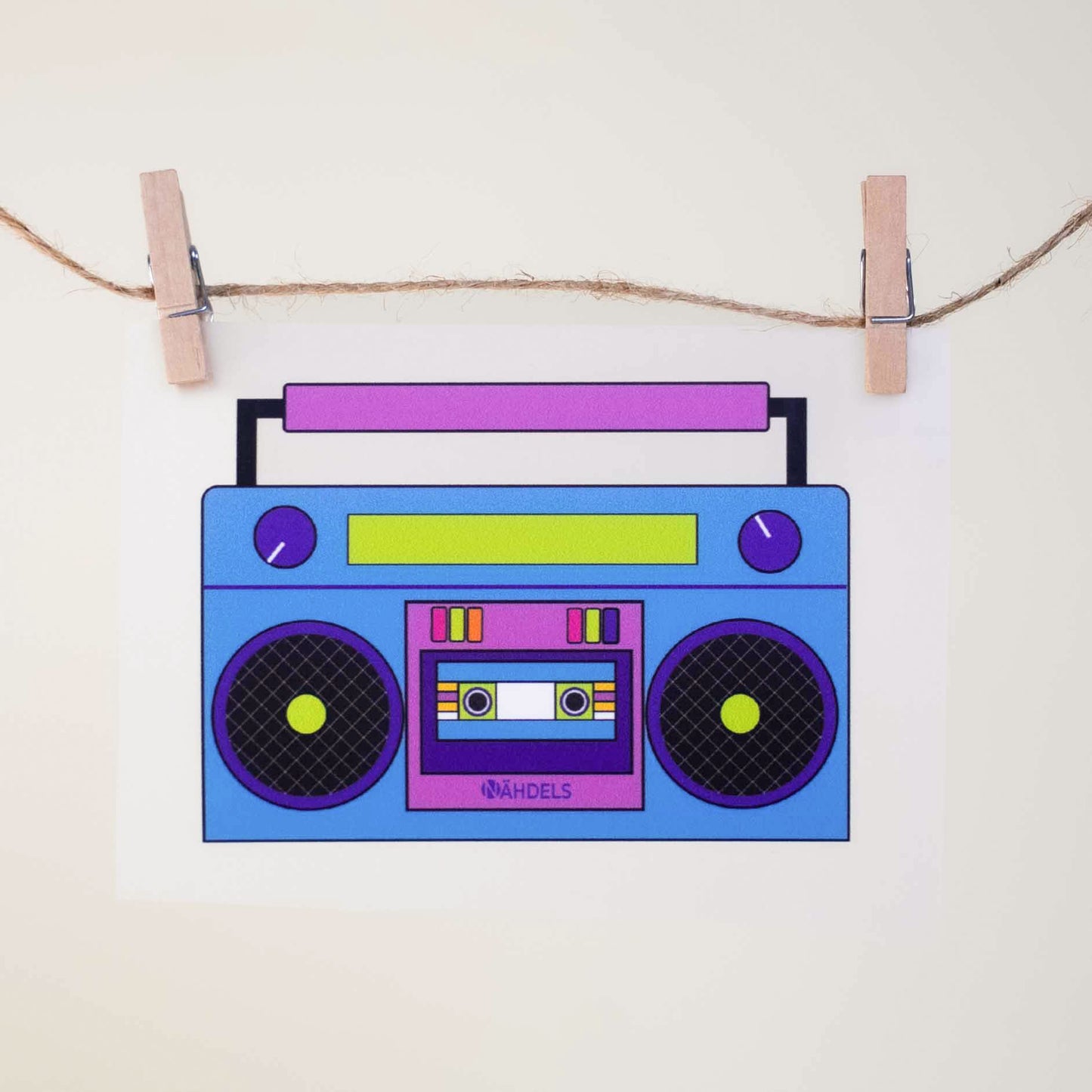Bügelbild Retro Kassettenrecorder KLEIN