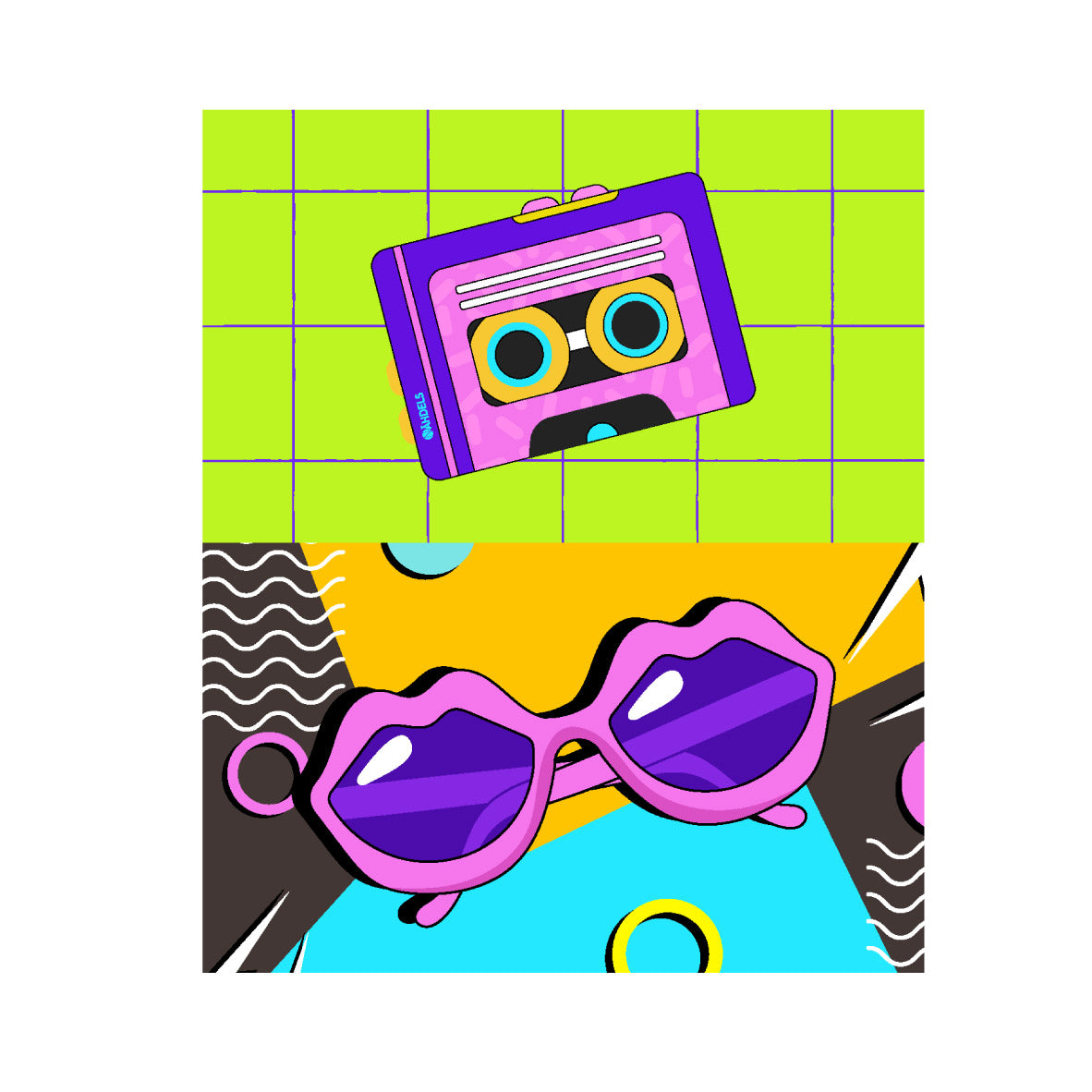 Statement Patch Retro Brille