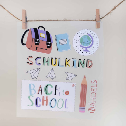 Bügelbild Paneel Schule
