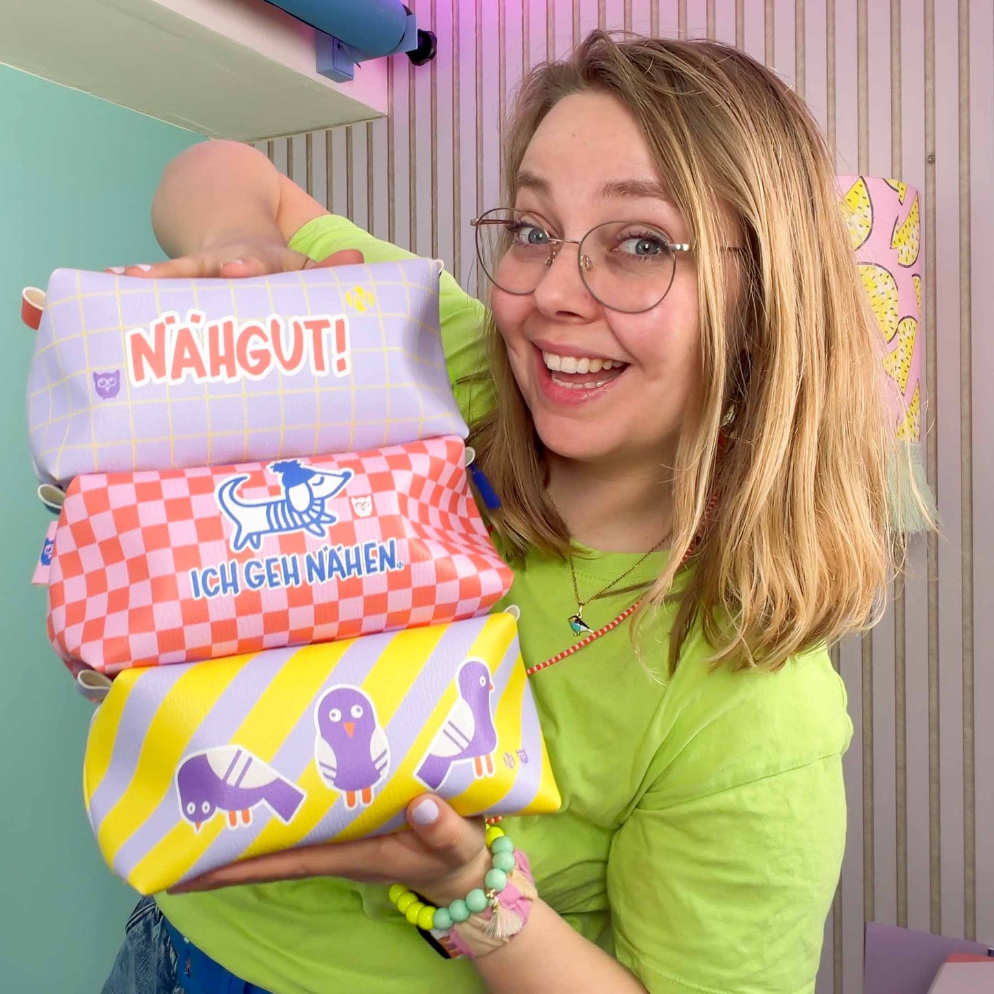 DIY Eule BoxyBag Paneel Streifen